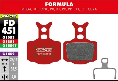 GALFER BIKE Pastiglie Formula - Mega, The One, R0, R1, RX, RR1, T1, C1, Cura